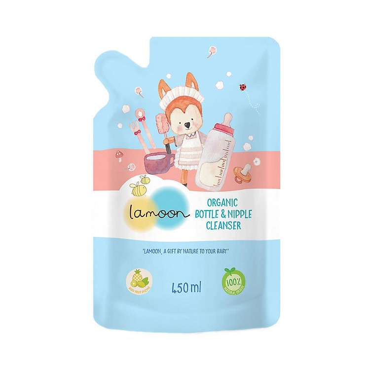 Mua Nước rửa bình sữa Organic Lamoon 450ml Chính hãng Tiết kiệm - Hình ảnh 2