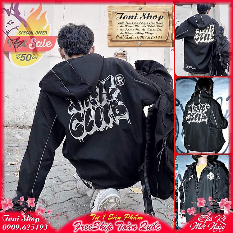 ÁO KHOÁC DÙ 3D 2Club (M1330 - Có Form Rộng XL)