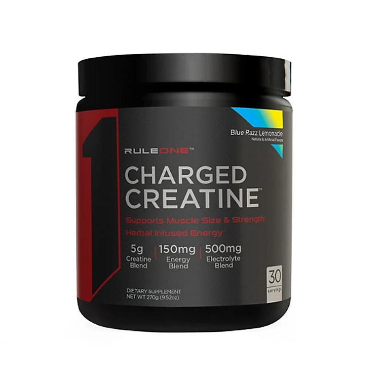 Thực phẩm bổ sung Tăng sức mạnh & bù nước Rule 1 Charged Creatine 30 servings - 240g