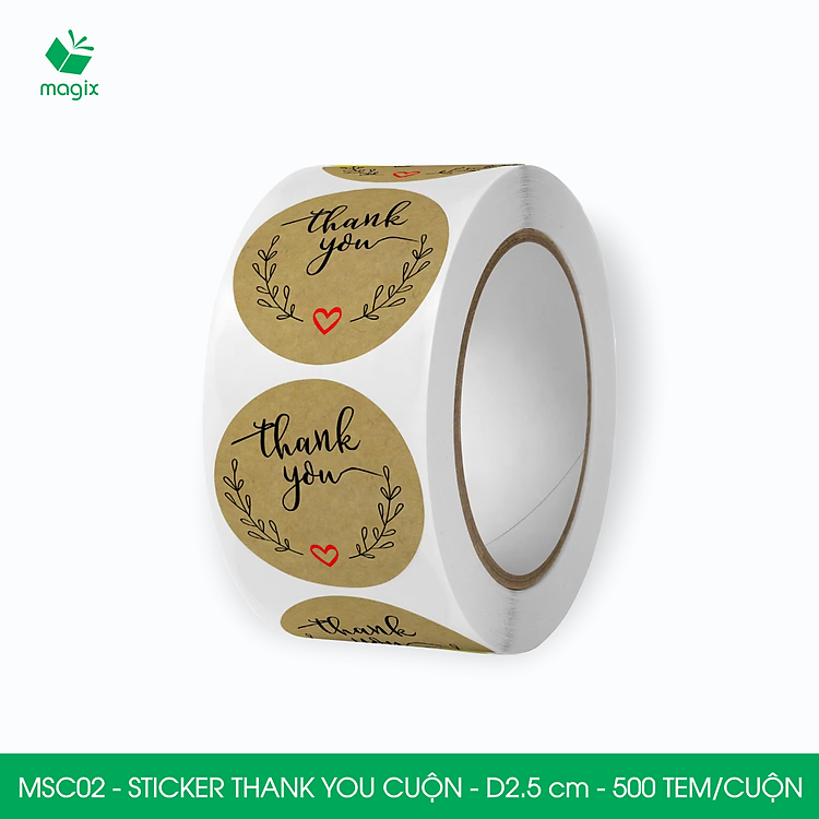 Nhãn Dán Thank You (500 sticker)