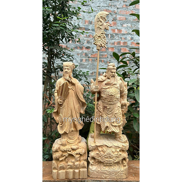 Cặp Tượng Văn Võ Song Toàn Khổng Minh và Quan Công (40cm)