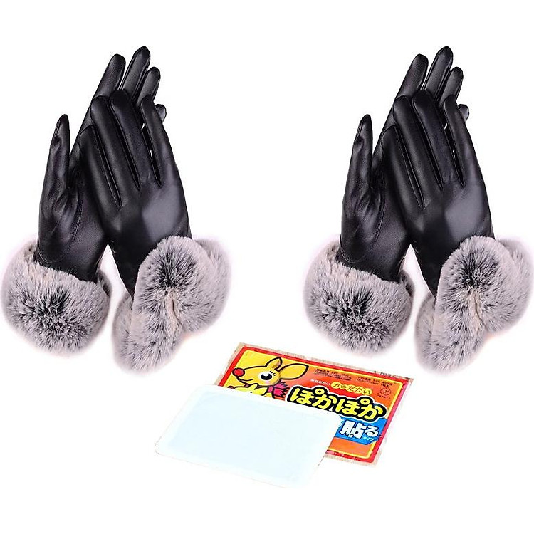 Bộ 2 Đôi Găng Tay Da Nữ Mùa Đông, Lót Nỉ, Cảm Ứng, Giữ Ấm, Chống Nước - Mẫu Mới Nhất Đông 2019 - Tặng 1 Miếng Dán Con Chuột Túi Giữ Nhiệt