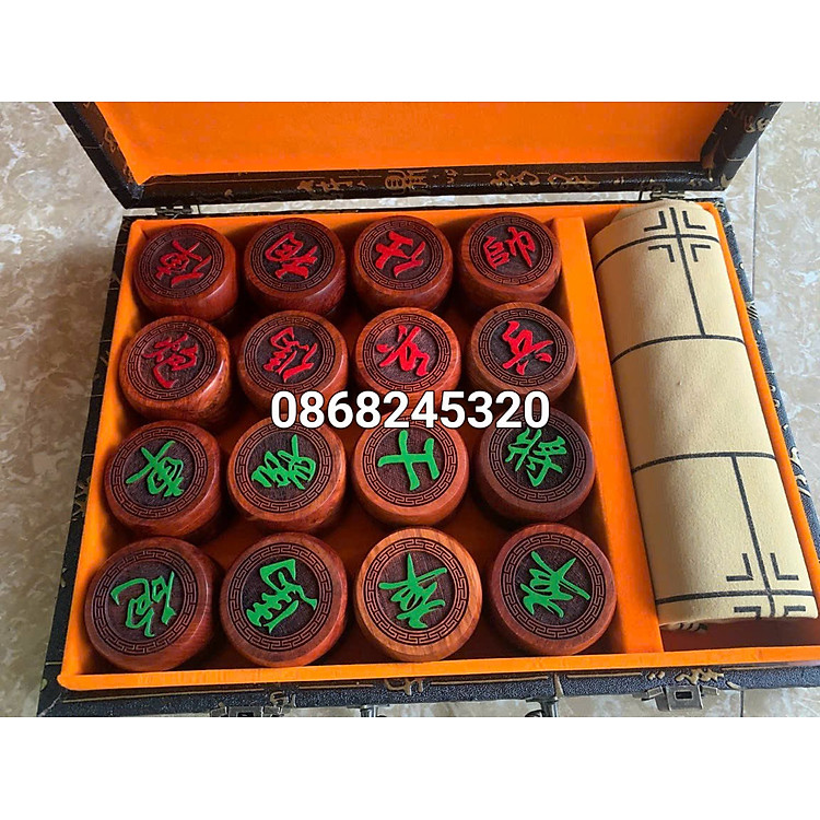 Quân cờ tướng gỗ trắc + hộp Chính hãng Giá rẻ
