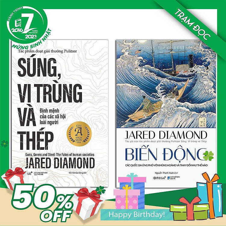 Trạm Đọc Official | Bộ Lịch Sử Nhân Loại : Biến Động + Súng Vi Trùng & Thép ( Jared Diamond )