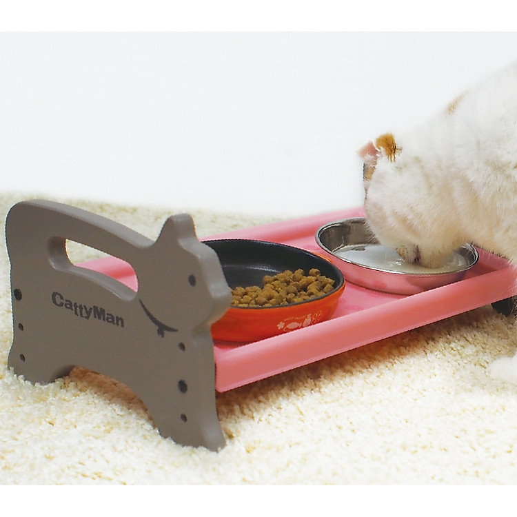 Bàn ăn khay nhựa tiện dụng cho mèo