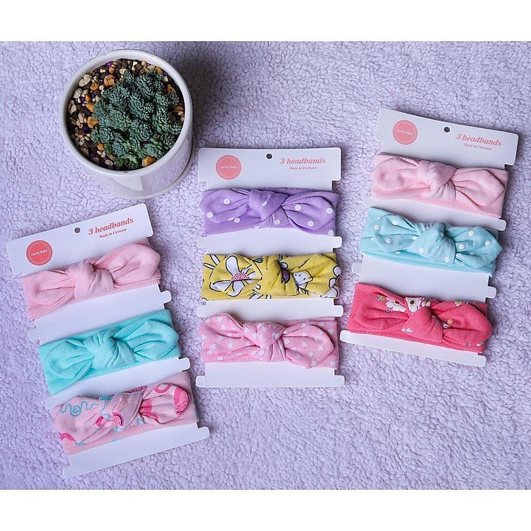 Set 3 cái nơ turban băng đô cho bé siêu yêu ( được chọn mẫu)