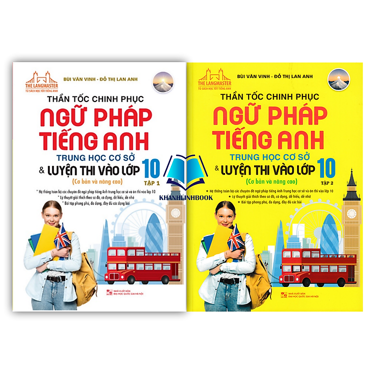 Sách - Combo Thần tốc chinh phục ngữ pháp tiếng anh trung học cơ sở và luyện thi vào 10 tập 1 + 2 (cơ bản và nâng cao)