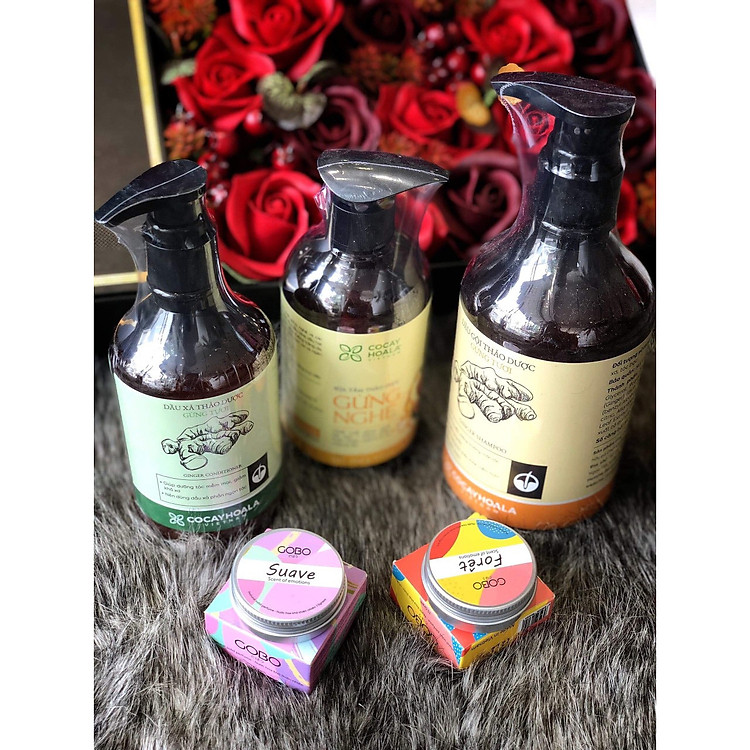 Combo Nước hoa khô, Dầu gội xả Gừng, sữa tắm Gừng COCAYHOALA làm ấm cơ thể và chăm sóc toàn diện cho mẹ bầu & sau sinh.