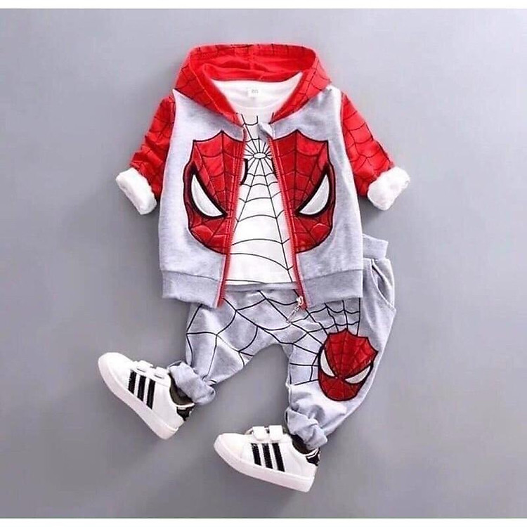 bộ siêu nhân nhện 3 chi tiết quần áo cho bé trai 10-20kg