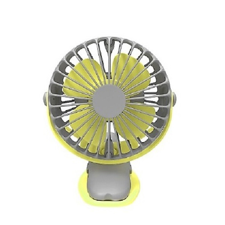 Quạt sạc mini Yoobao Y-F04 kẹp, để bàn xoay góc 720 độ, 32 tiếng, 6400 mAh màu vàng xám - Hàng chính hãng