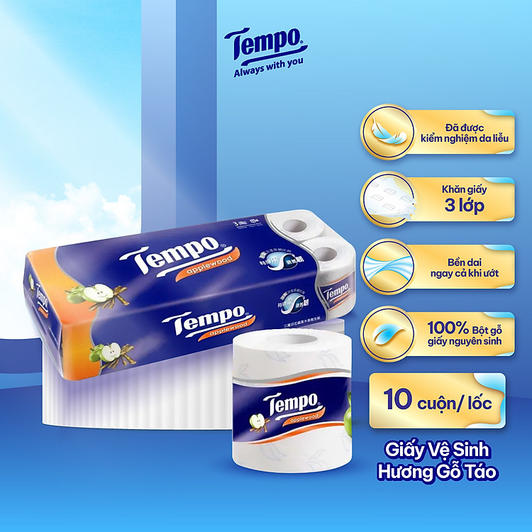Tempo - Giấy Vệ Sinh Không Mùi (Lốc 10 cuộn)
