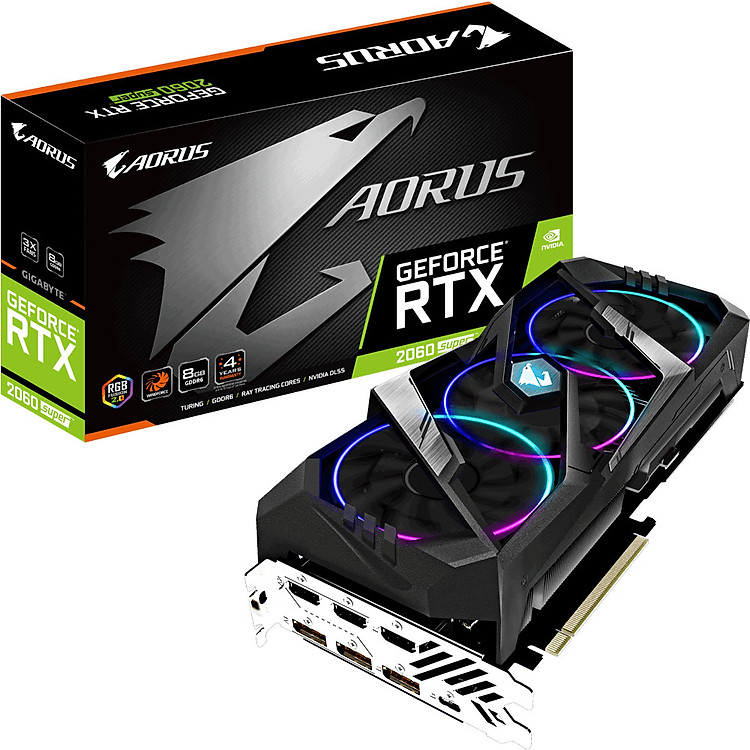 Card Màn Hình GIGABYTE GeForce RTX 2060 SUPER AORUS 8G - Hàng chính hãng