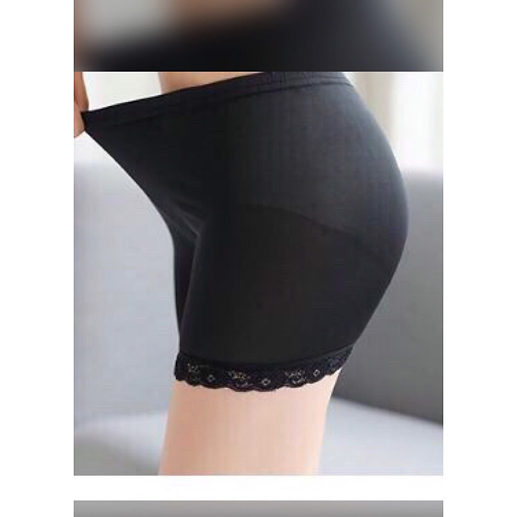 Quần mặc váy thun lạnh pha cotton viền ren