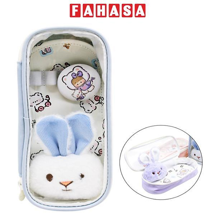 Bóp Viết Trong Suốt Thỏ Tai Dài Shunde 9122 – Màu Xanh Dương