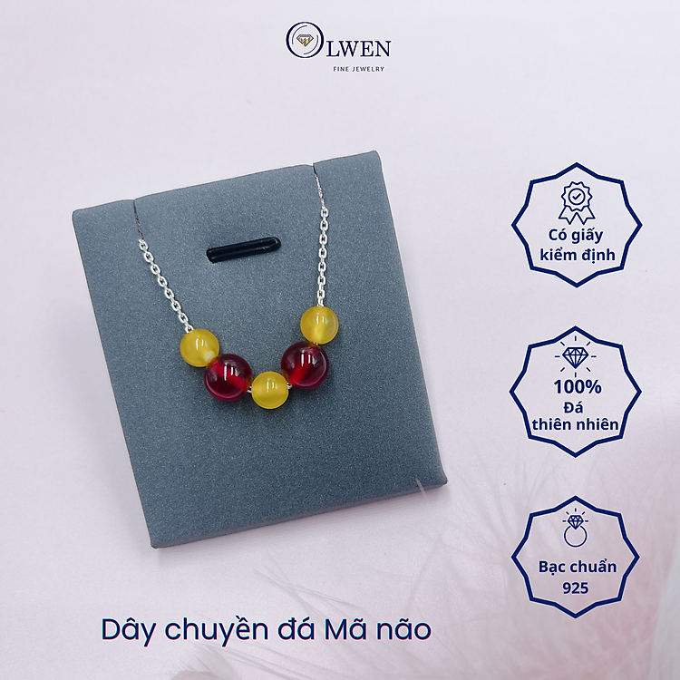 Dây Chuyền Bạc Nữ S925 Gắn Đá Mã Não BAC_NL07