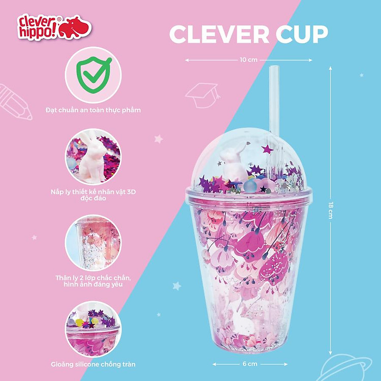 Mua Ly Nhựa Clever Cup Fairy Forest Hồng Chính hãng Ưu đãi - Hình ảnh 2