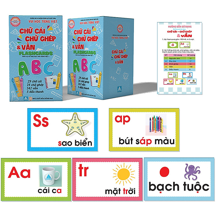 Vui Học Tiếng Việt – Thẻ Học FlashCard Chữ Cái, Chữ Ghép Và Vần Dành Cho Bé 3 – 5 Tuổi