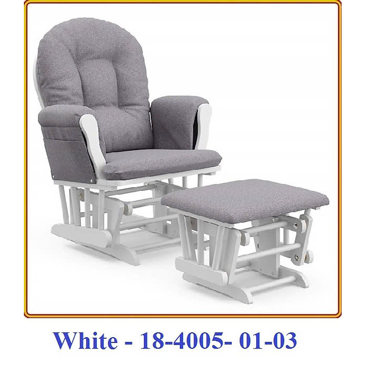 Ghế trượt thư giãn Rocking Chair Juno Sofa khung màu trắng nệm xám KT 70 x 74 x 102 cm