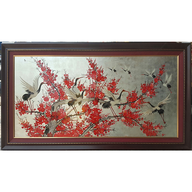 Tranh sơn mài Đào Hạc du xuân - SM237