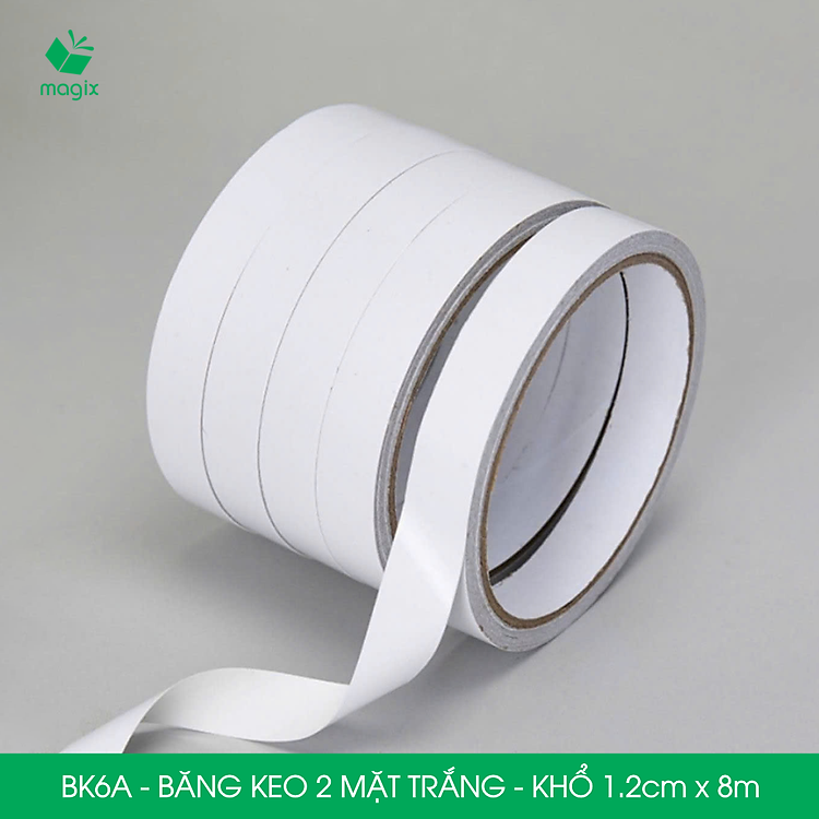 Băng Keo 2 Mặt BK6A (6 cuộn) - Khổ 1.2cm x 8m - Ảnh 5
