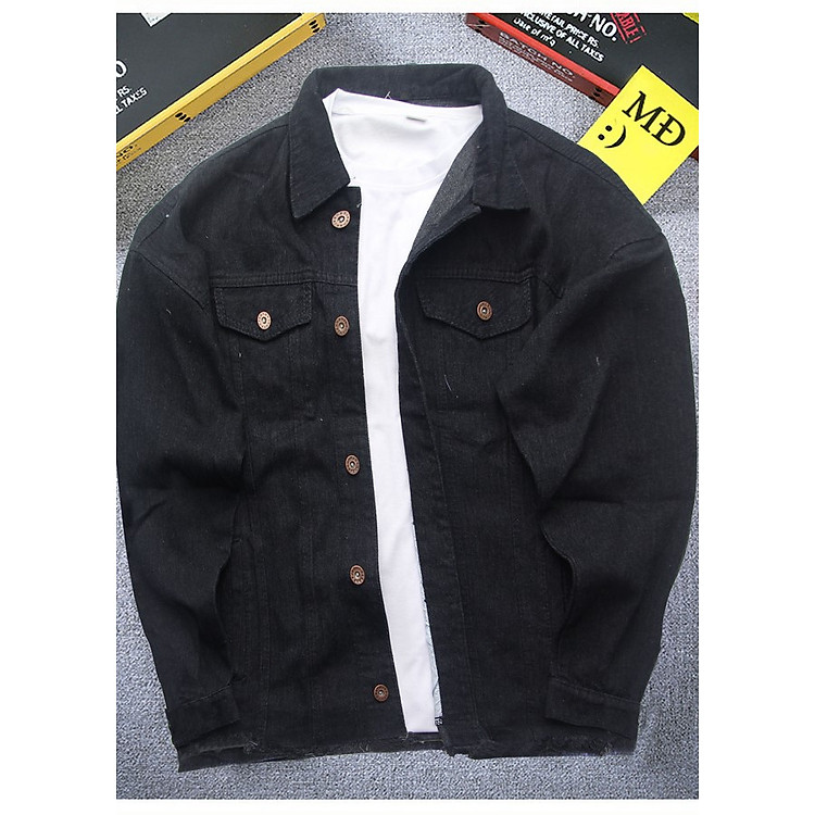 Áo khoác Unisex jean nam A291 (Đen)
