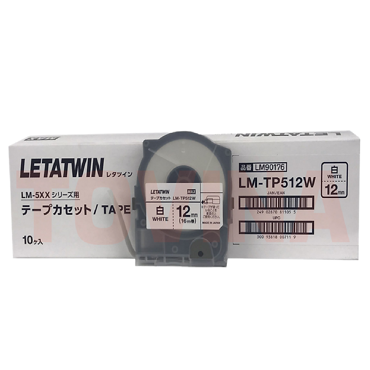Nhãn Trắng LM-TP512W (12mm, 16m/cái) - Hàng Chính Hãng - Max - Nhật Bản