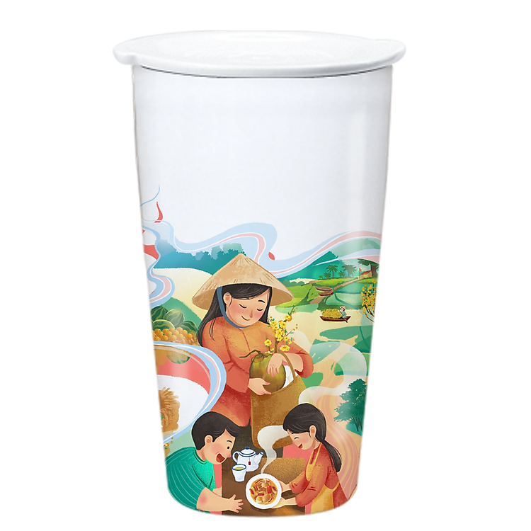 Bộ Ly Sứ Tâm Giao (6 chiếc) - Ảnh 4