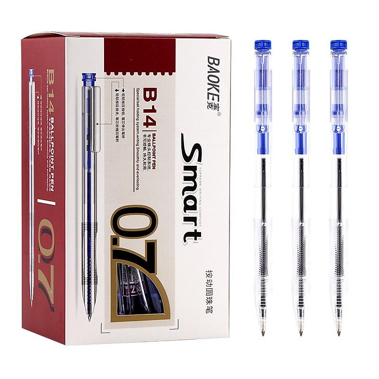 Bút Bị Bấm Ngòi 0.7mm (48 cây) – BAOKE/B14 – Xanh