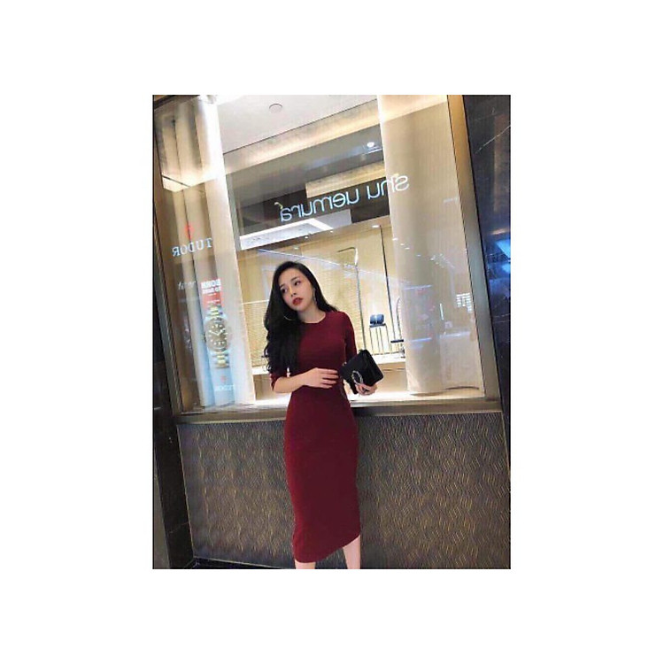 Váy Body Len Tăm Tay Lỡ