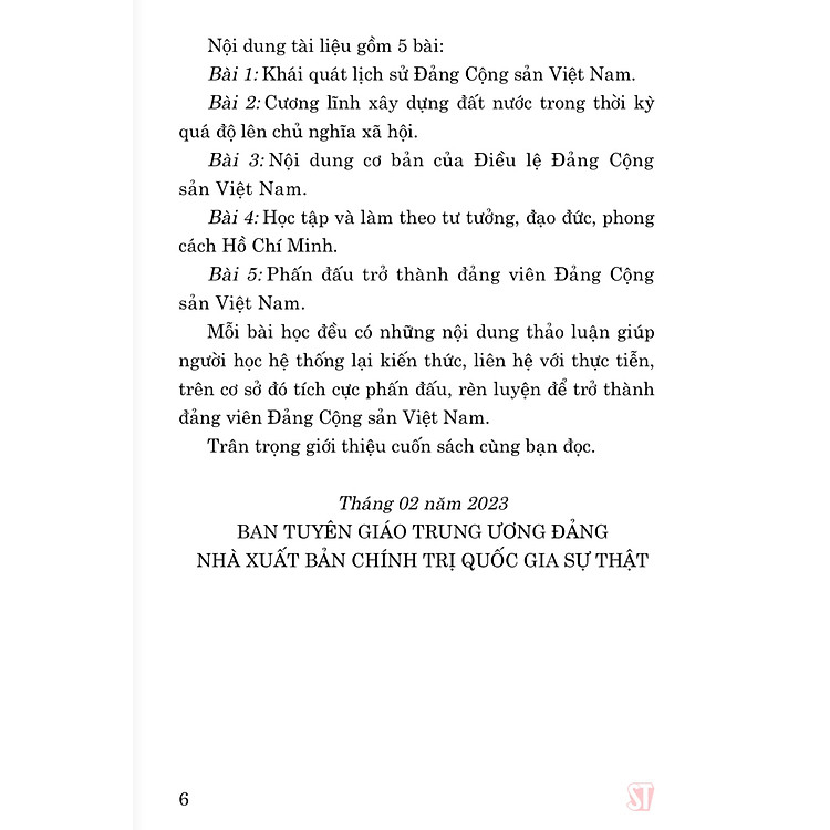 Tài liệu bồi dưỡng nhận thức về Đảng (xuất bản lần thứ 21 có sửa chữa, bổ sung) - Ảnh 3