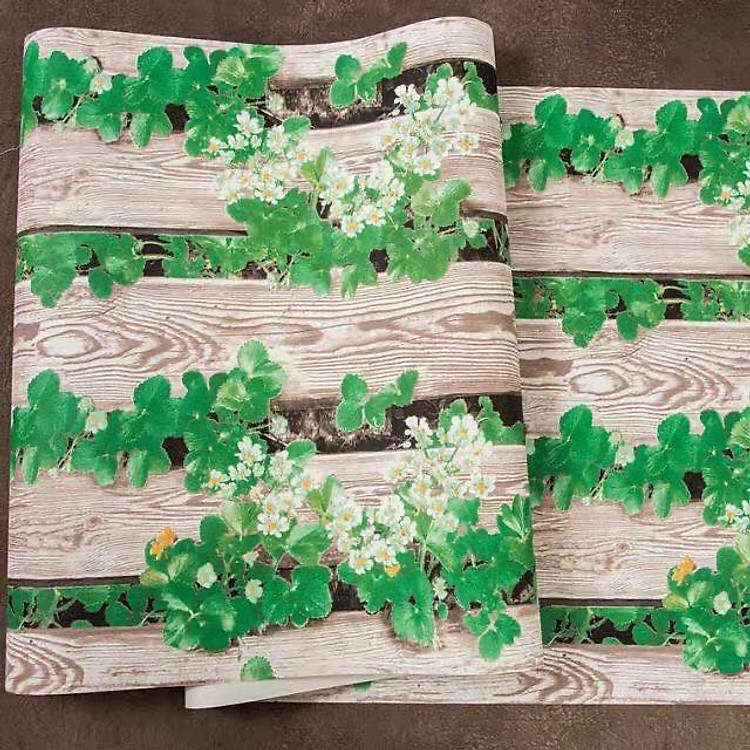 Cuộn 10 mét giấy dán tường Gỗ Cỏ Ba Lá (10mx0.45m) - HP463