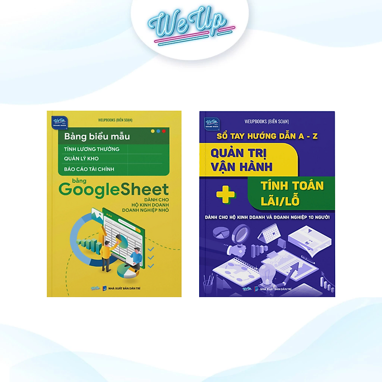 Combo 2 sách: Mẫu tính lương thưởng, quản lý kho báo cáo bằng GoogleSheet, Quản trị vận hành tính toán lãi lỗ