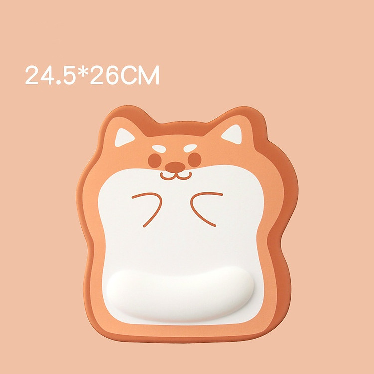 Miếng Lót Chuột Kê Tay Bàn Phím Mèo Cuộn Chó Corgi Đệm Cổ Tay Mousepad 3D Chống Mỏi, Chai Tay Art house_ Hàng chính hãng