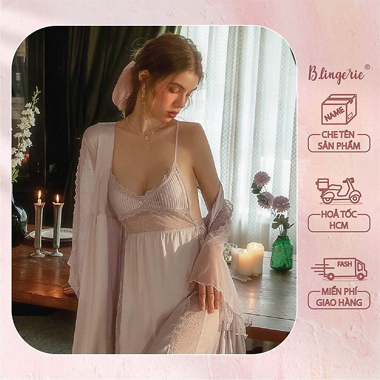 Đầm Ngủ Nữ Hai Dây (Không kèm áo choàng) - B.Lingerie