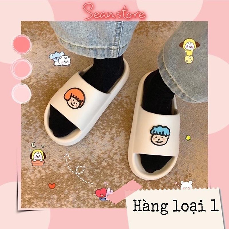 DÉP QUAI NGANG UNISEX HÌNH CẶP ĐÔI CUTE ĐÚC NGUYÊN KHỐI