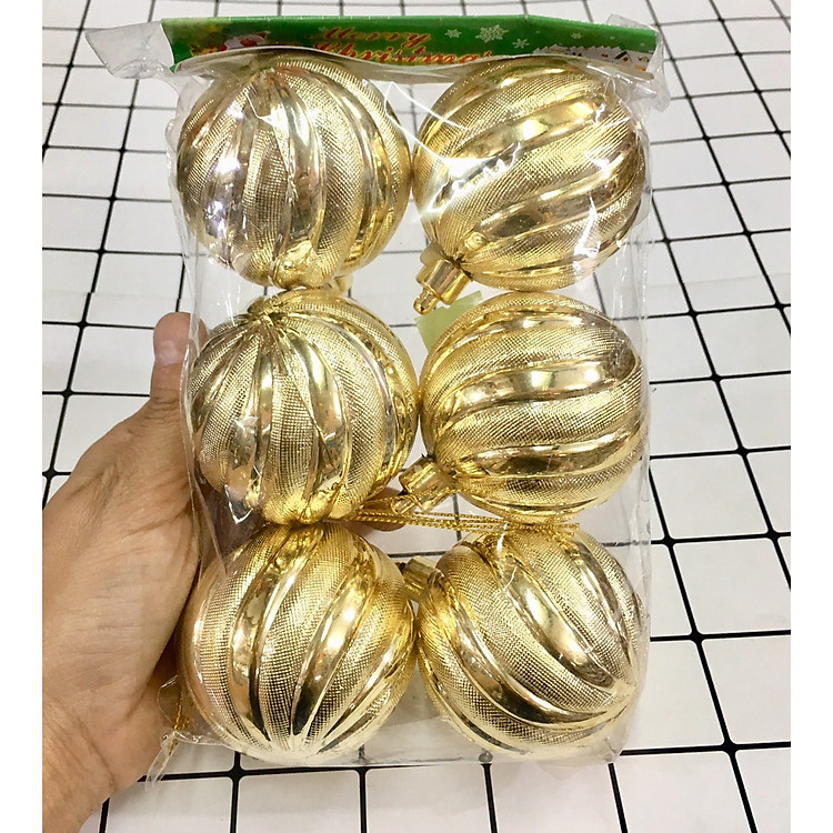 combo 6 Quả cầu nhũ trang trí noel