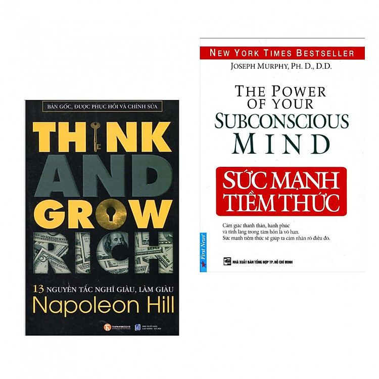 Combo 2 cuốn sách tâm đắc về kĩ năng sống: 13 Nguyên Tắc Nghĩ Giàu Làm Giàu (Think And Grow Rich) + Sức Mạnh Tiềm Thức ( Tặng kèm bookmark PD)
