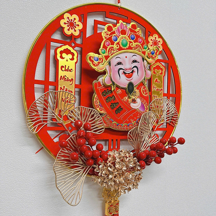 Dải Treo Thần Tài Lúc Lắc CÀNH QUẠT VÀNG (38 cm) - Ảnh 5