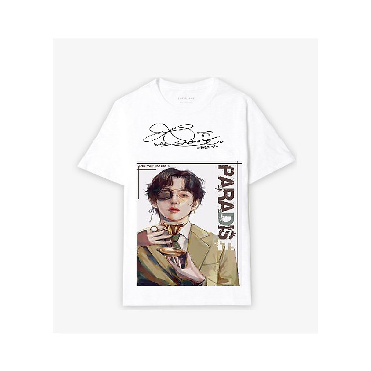 Aó phông V Kim Tae Huyn BTS hình vẽ mẫu 1 tặng kèm sticker BTS V ,JHope,Rap Monster,Jungkook ,Suga,Jin,Jimin