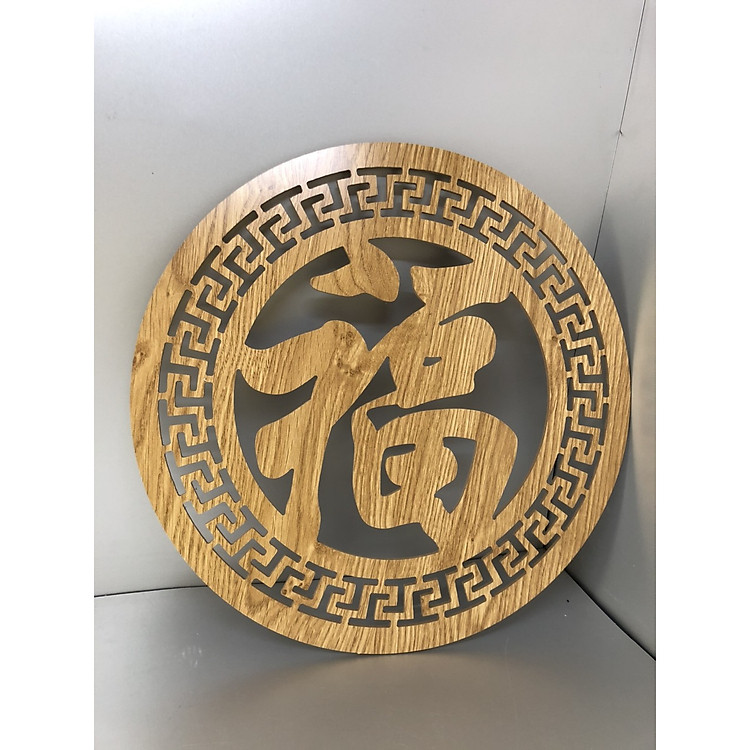 Tấm trang trí chữ phúc màu vàng dành cho bàn thờ treo tường (chất liệu bằng gỗ) - BH67