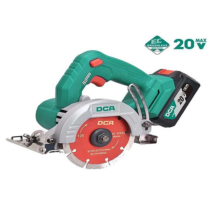 MÁY CẮT ĐÁ KHÔNG CHỔI THAN DÙNG PIN 20V DCA ADZE125DM - HÀNG CHÍNH HÃNG