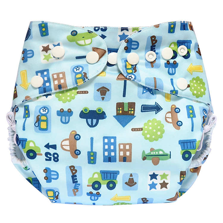 Tã vải Ngày Siêu chống tràn BabyCute size S (3-9kg) (Vỏ + Lót) - Họa tiết bé trai