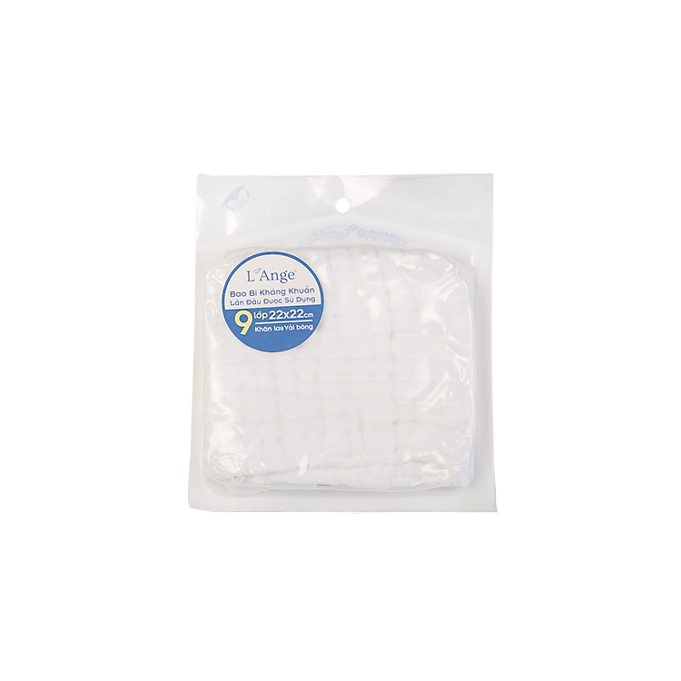 Khăn sữa L'Ange 9 lớp 22x22cm - Trắng Chính hãng Giá tốt - Hình ảnh 3