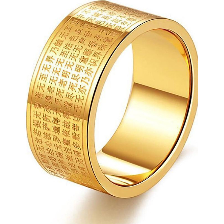 Nhẫn Bát Nhã Tâm Kinh Kim Tiền Jewelry - Khắc Chữ Phạn - Khộng Gỉ Sét - Không Phai Màu