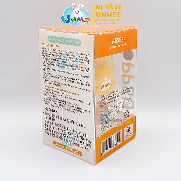 Bình sữa PPSU Wesser 60ml UnMei Giá tốt - Hình ảnh 4