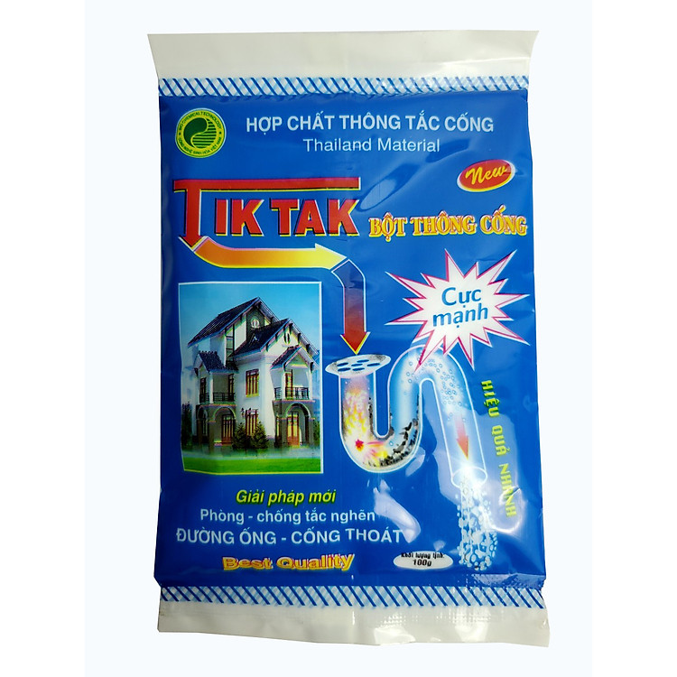 Bột Thông Cống Hợp Chất TIK-TAK 100g CỰC MẠNH Phòng Chống Tắc Nghẽn