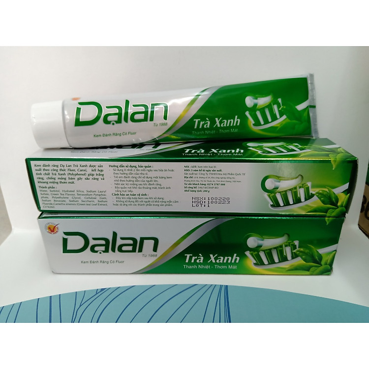 ( Combo 2 ) Kem Đánh Răng Trà Xanh Dạ Lan (200g x 2 cây)