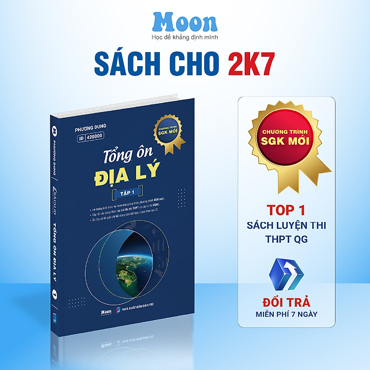Sách lớp 12 chương trình mới: tổng ôn Toán, Lý, Hoá, Sinh, Văn, Sử, Địa ôn thi thpt quốc gia, đgnl Moonbook