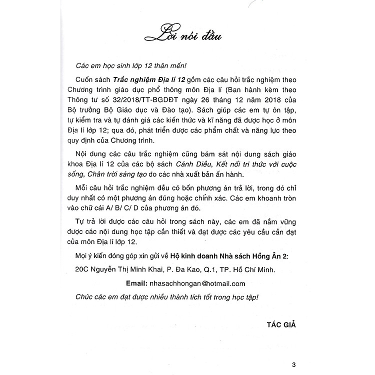 Trắc Nghiệm Địa Lí 12 - Ảnh 4