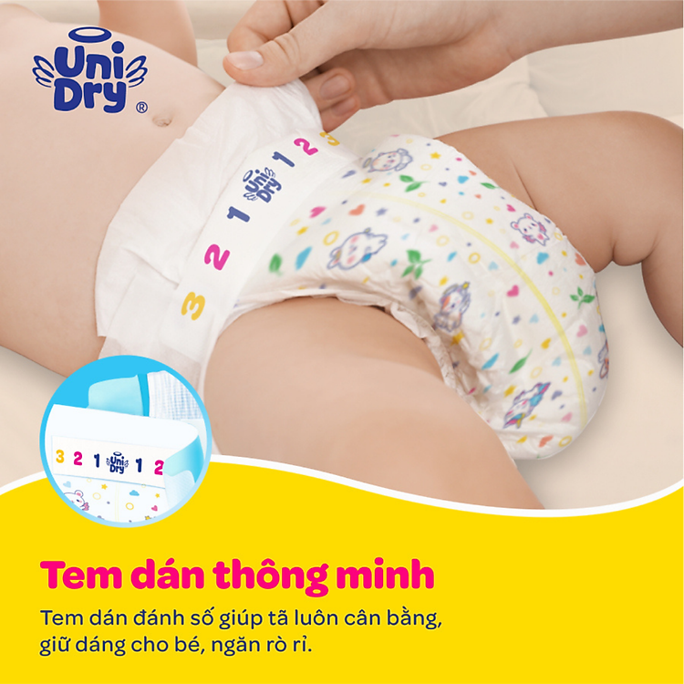 Tã dán UniDry Siêu khô size M76 Chính hãng Giá rẻ - Hình ảnh 5
